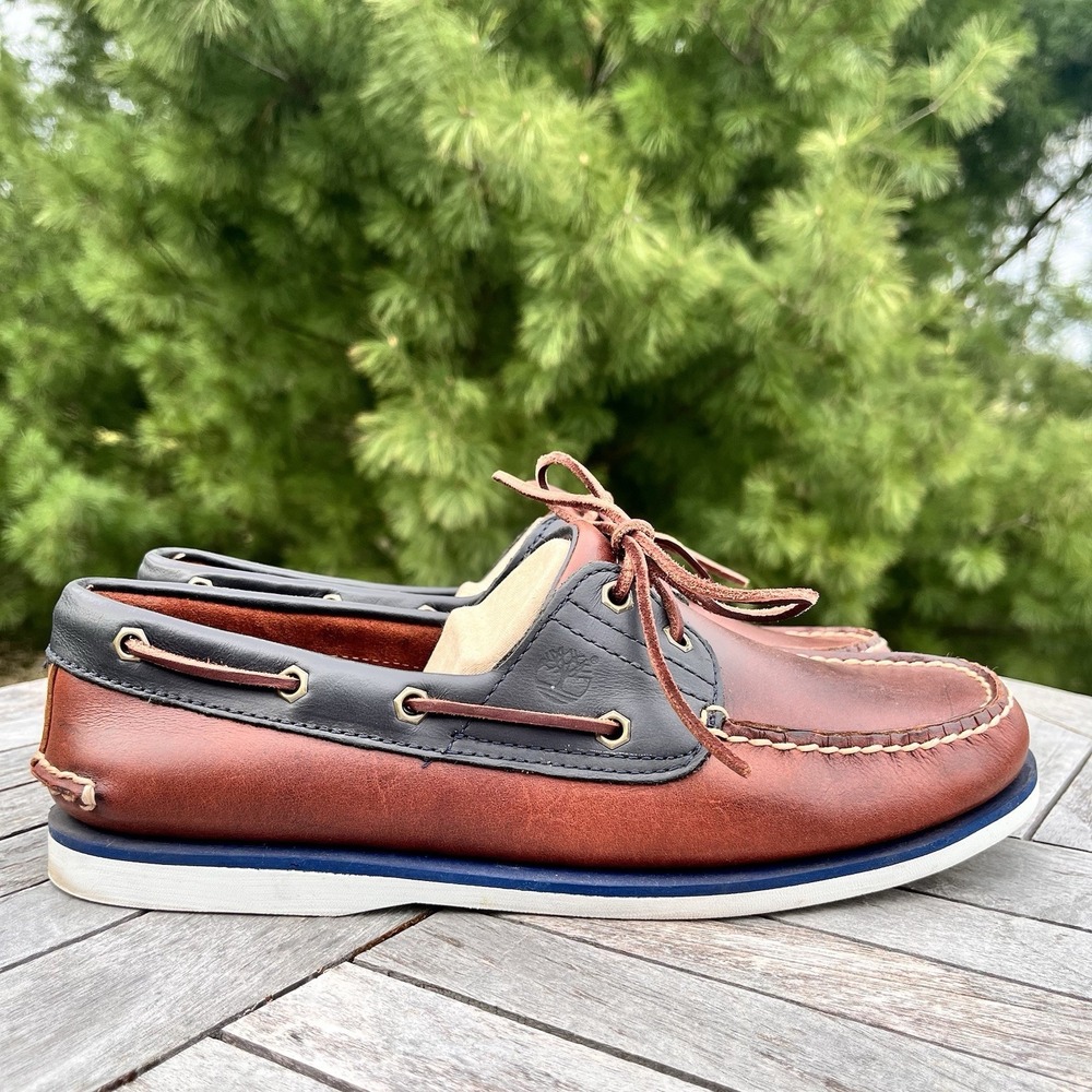 Timberland Classic 2-Eye Boat Shoe Mens Size 10.5 M Brown Premium Leather
